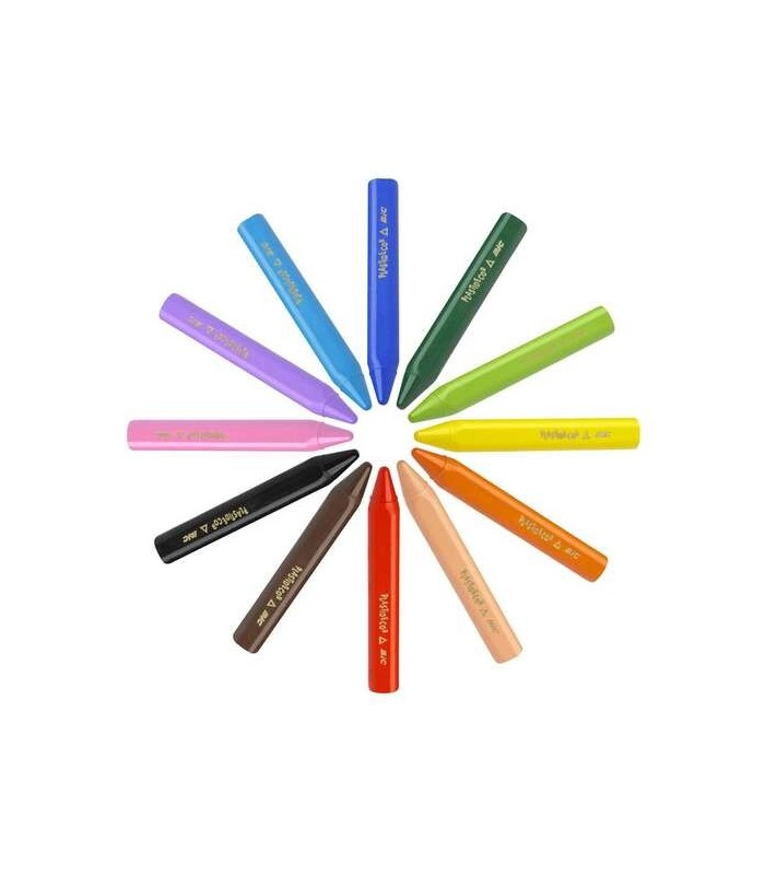 CERAS TRIANGULARES BIC KIDS PLASTIDECOR PEQUES 12 COLORES