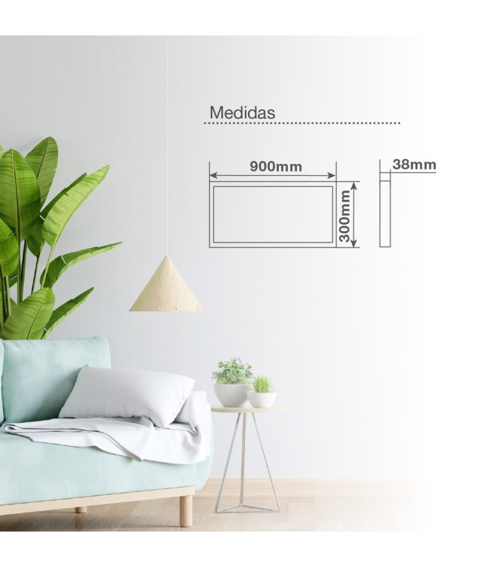 PANEL LED SUPERFICIE RECTANGULAR KISONGO GSC 90x30cm 36W LUZ BLANCA 6000K 3900 LUMENES