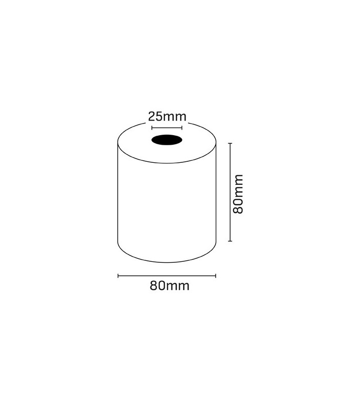 ROLLO DE PAPEL TERMICO OQONOS 80x80x25mm 65gr  SIN BPA