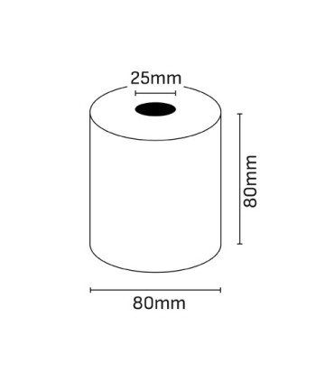 ROLLO DE PAPEL TERMICO OQONOS 80x80x25mm 65gr  SIN BPA
