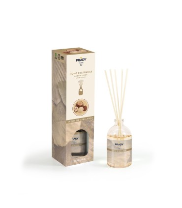 AMBIENTADOR MIKADO CREMA DE AVELLANAS  PRADY FRASCO CRISTAL 100ML VARITAS DIFUSORAS
