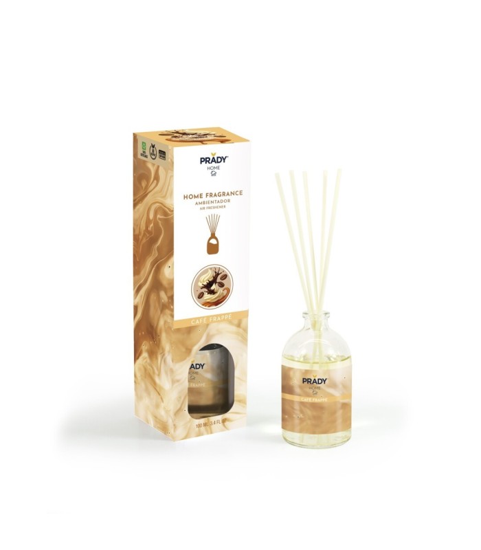 AMBIENTADOR MIKADO CAFE FRAPPE  PRADY FRASCO CRISTAL 100ML VARITAS DIFUSORAS