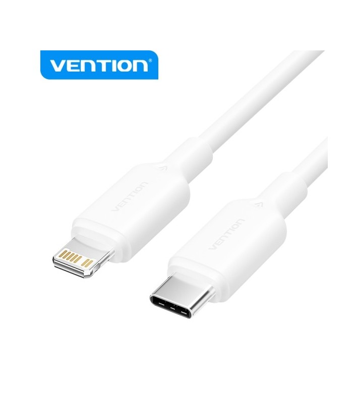 CABLE USB-C 2 0 LIGHTNING VENTION BLANCO - USB TIPO-C A LIGHTNING MACHO - 2 METROS
