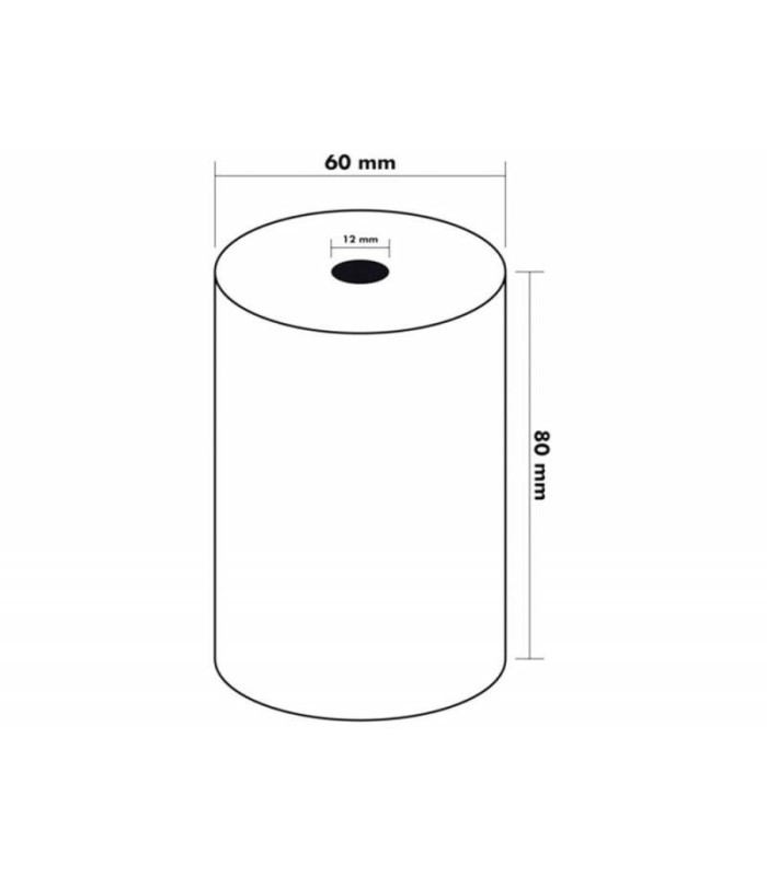 ROLLO DE PAPEL TERMICO FABRISA 80x60x12 SIN BPA