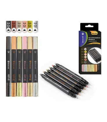 ROTULADORES METALICOS DOBLE PUNTA PACK 6 UNIDADES
BISMARK