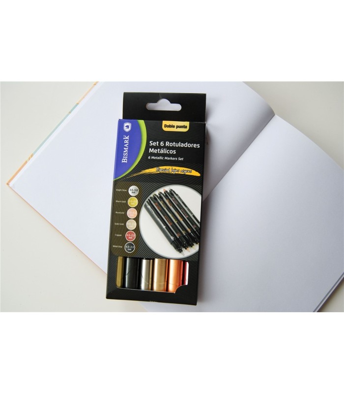 ROTULADORES METALICOS DOBLE PUNTA PACK 6 UNIDADESBISMARK