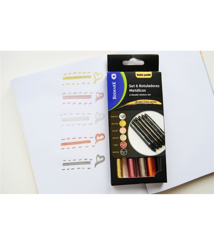 ROTULADORES METALICOS DOBLE PUNTA PACK 6 UNIDADESBISMARK
