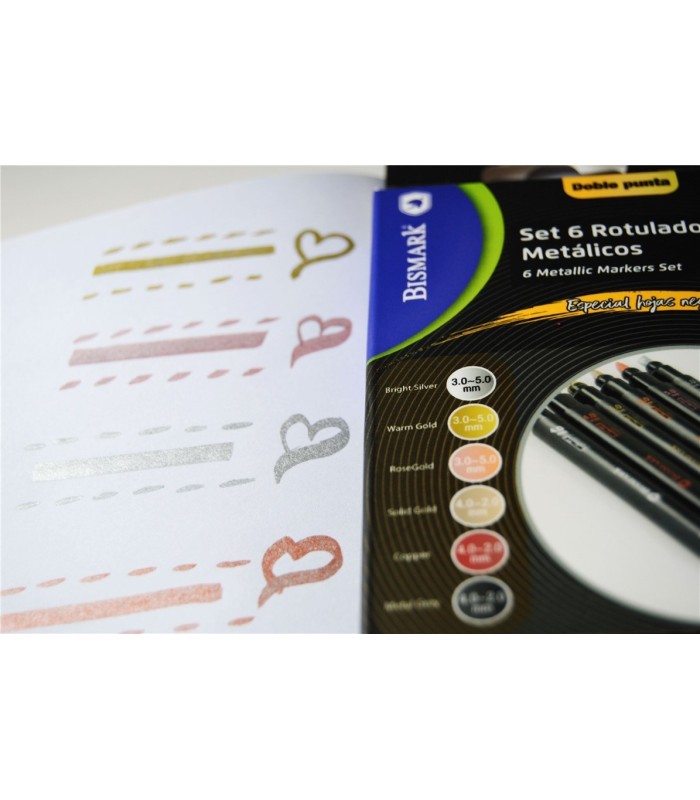 ROTULADORES METALICOS DOBLE PUNTA PACK 6 UNIDADESBISMARK