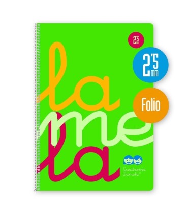 CUADERNO FOLIO 2 5mm LAMELA TAPA PLASTICO VERDE 80 HOJAS 90gr 