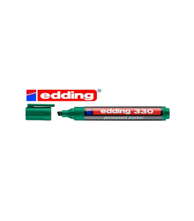 ROTULADOR PERMANENTE EDDING 330 VERDE PUNTA BISELADA