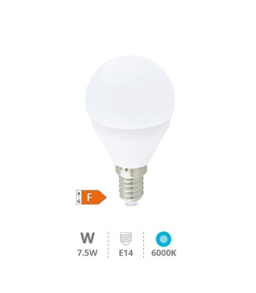 BOMBILLA LED GSC ESFERICA G45 E14 7 5W LUZ BLANCA 6000K 700 LUMENES