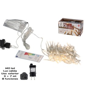 GUIRNALDA 140 LED LUZ CALIDAD USO INTERIOR - EXTERIOR ADAP FUN 3+7M
