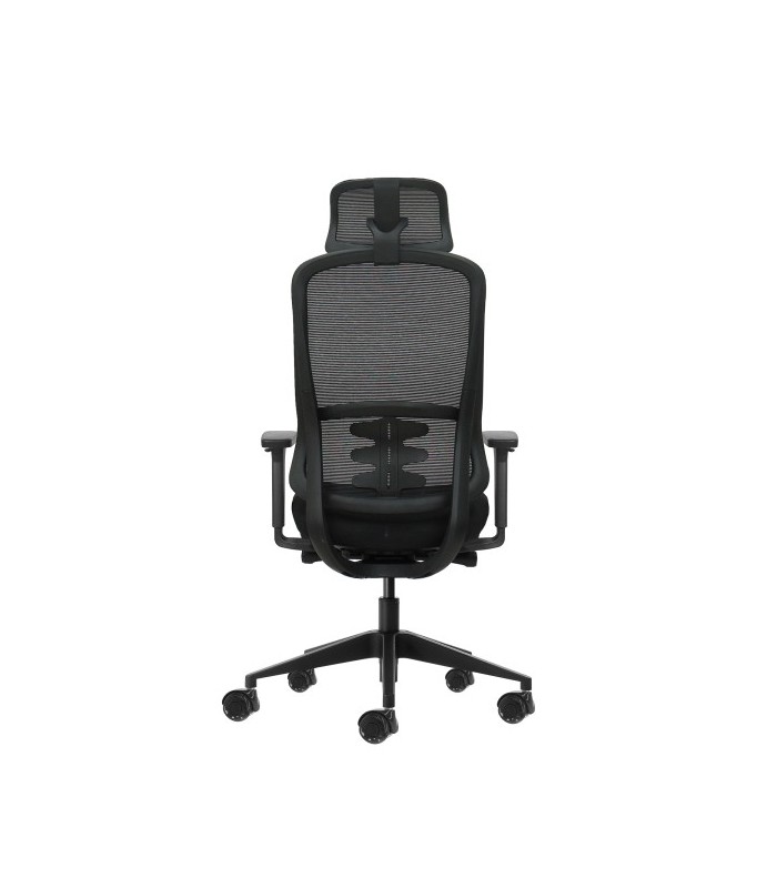 SILLA DE OFICINA OQONOS CHERG 018 NEGRA - REPOSABRAZOS 4D - ASIENTO DESLIZANTE
