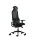 SILLA DE OFICINA OQONOS CHERG 018 NEGRA - REPOSABRAZOS 4D - ASIENTO DESLIZANTE