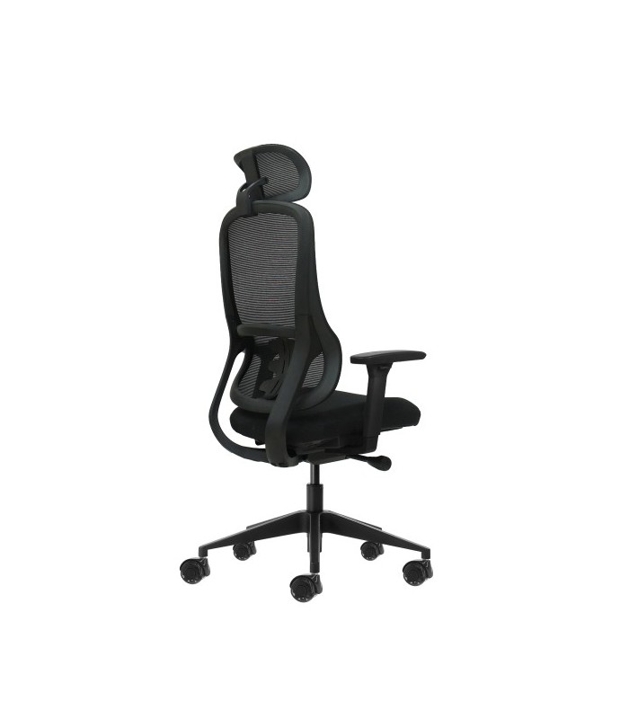 SILLA DE OFICINA OQONOS CHERG 018 NEGRA - REPOSABRAZOS 4D - ASIENTO DESLIZANTE