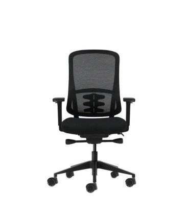 SILLA DE OFICINA OQONOS CHERG 021 NEGRA - REPOSABRAZOS 4D - ASIENTO DESLIZANTE