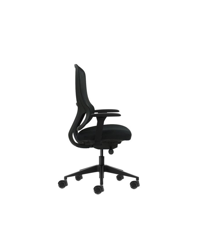 SILLA DE OFICINA OQONOS CHERG 021 NEGRA - REPOSABRAZOS 4D - ASIENTO DESLIZANTE