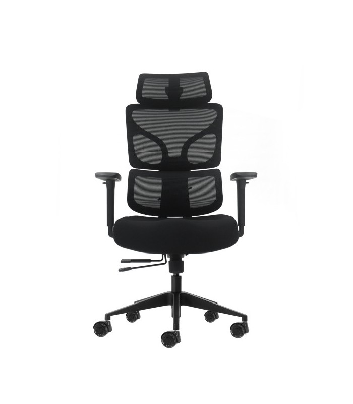 SILLA DE OFICINA OQONOS CHERG 010 NEGRA - RESPALDO Y ASIENTO DE MALLA ELASTICA