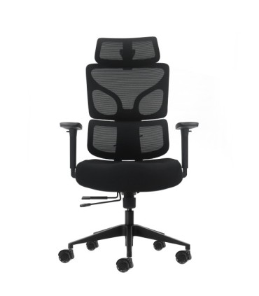 SILLA DE OFICINA OQONOS CHERG 010 NEGRA - RESPALDO Y ASIENTO DE MALLA ELASTICA