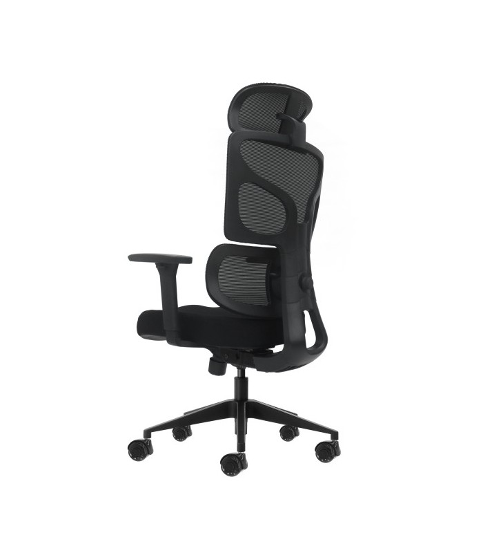 SILLA DE OFICINA OQONOS CHERG 010 NEGRA - RESPALDO Y ASIENTO DE MALLA ELASTICA