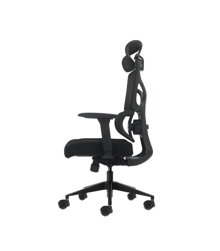 SILLA DE OFICINA OQONOS CHERG 010 NEGRA - RESPALDO Y ASIENTO DE MALLA ELASTICA