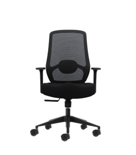 SILLA DE OFICINA OQONOS CHERG 001 NEGRA - RESPALDO DE MALLA TRANSPIRABLE - ASIENTO ERGONOM
