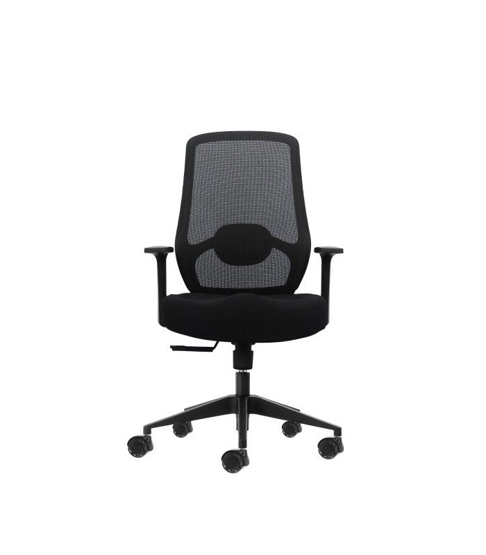 SILLA DE OFICINA OQONOS CHERG 001 NEGRA - RESPALDO DE MALLA TRANSPIRABLE - ASIENTO ERGONOM