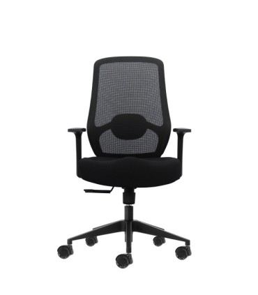 SILLA DE OFICINA OQONOS CHERG 001 NEGRA - RESPALDO DE MALLA TRANSPIRABLE - ASIENTO ERGONOM
