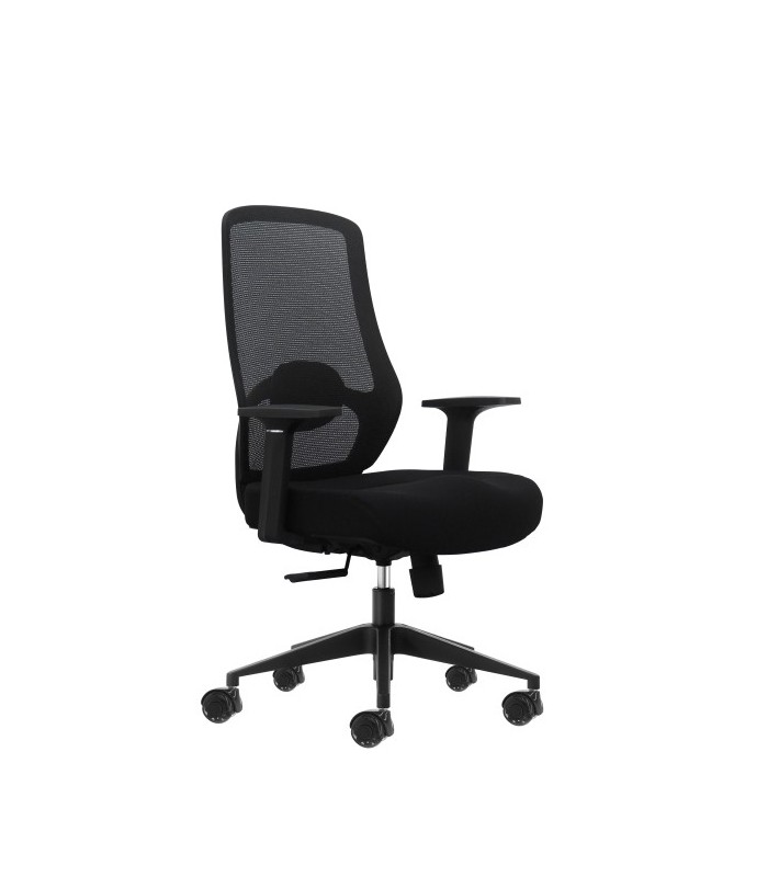 SILLA DE OFICINA OQONOS CHERG 001 NEGRA - RESPALDO DE MALLA TRANSPIRABLE - ASIENTO ERGONOM