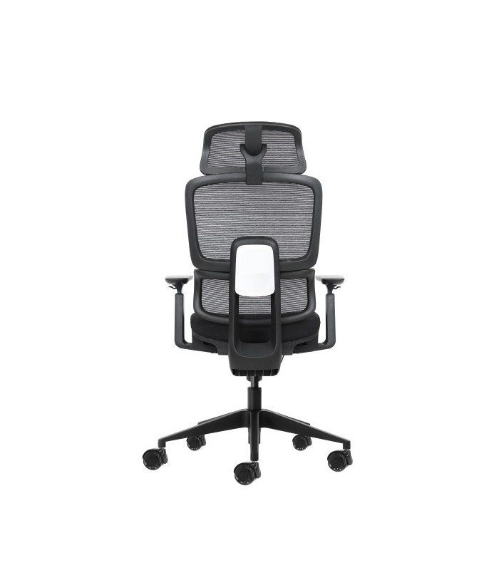 SILLA DE OFICINA OQONOS ERGONOMICA CHERG 027 NEGRA - REPOSACABEZAS CERVIAL AJUSTABLE
