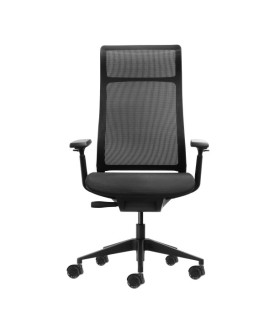 SILLA DE OFICINA OQONOS ERGONOMICA CHERG 028 NEGRA - REPSPALDO Y ASIENTO DE MALLA ELASTICA
