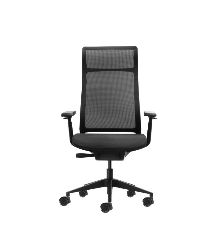 SILLA DE OFICINA OQONOS ERGONOMICA CHERG 028 NEGRA - REPSPALDO Y ASIENTO DE MALLA ELASTICA