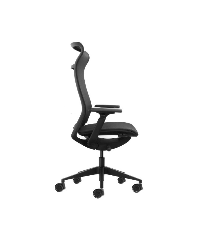 SILLA DE OFICINA OQONOS ERGONOMICA CHERG 028 NEGRA - REPSPALDO Y ASIENTO DE MALLA ELASTICA