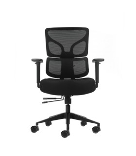 SILLA DE OFICINA OQONOS CHERG 012 NEGRA - RESPALDO Y ASIENTO DE MALLA ELASTICA