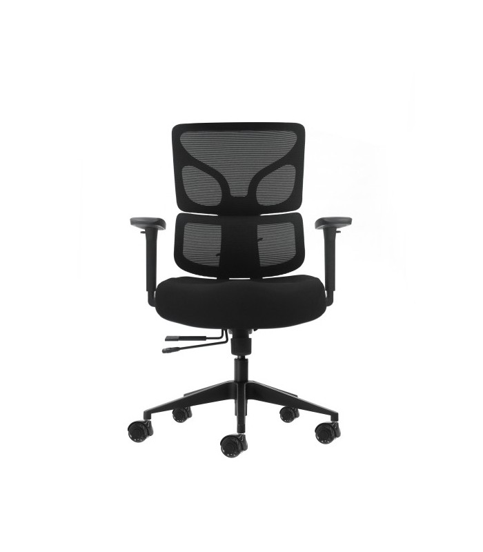 SILLA DE OFICINA OQONOS CHERG 012 NEGRA - RESPALDO Y ASIENTO DE MALLA ELASTICA