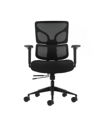 SILLA DE OFICINA OQONOS CHERG 012 NEGRA - RESPALDO Y ASIENTO DE MALLA ELASTICA