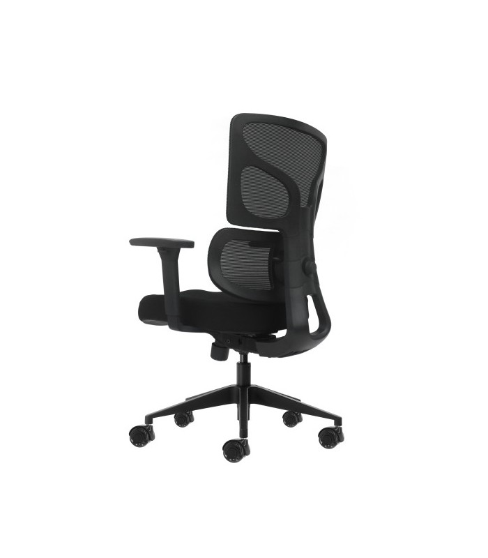 SILLA DE OFICINA OQONOS CHERG 012 NEGRA - RESPALDO Y ASIENTO DE MALLA ELASTICA