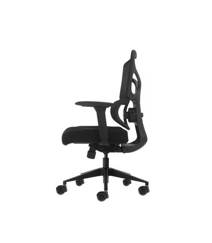 SILLA DE OFICINA OQONOS CHERG 012 NEGRA - RESPALDO Y ASIENTO DE MALLA ELASTICA