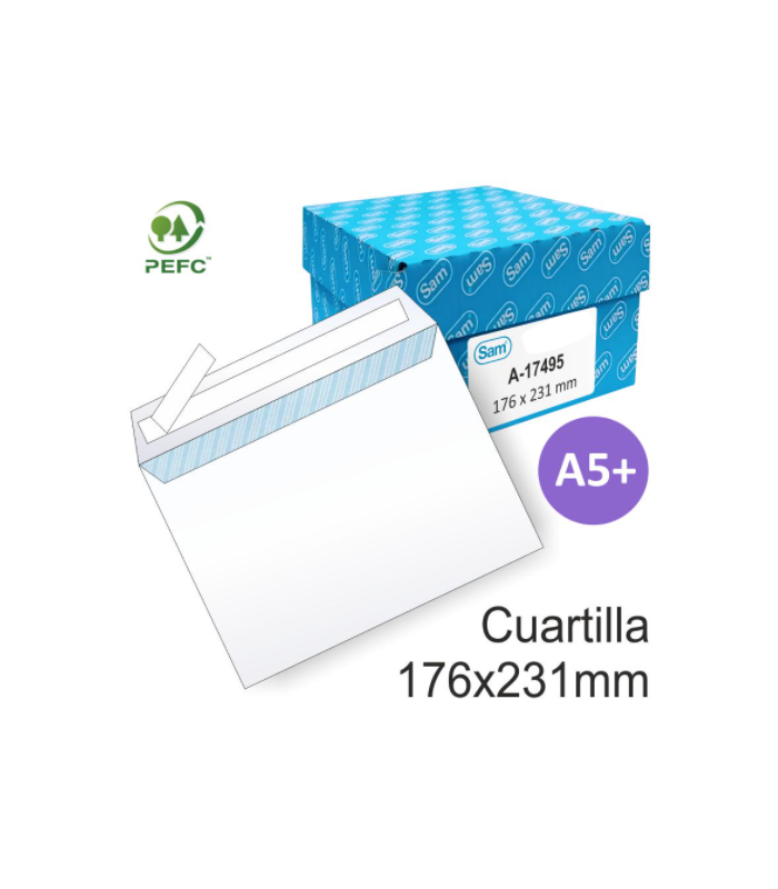 SOBRES 176X231MM BLANCOS A-17495