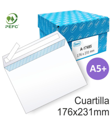 SOBRES 176X231MM BLANCOS A-17495