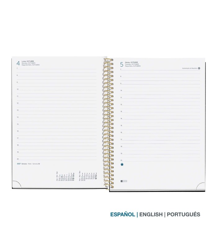 AGENDA ESPIRAL PLUS DIA PAGINA MYOSOTIS 2027 MIQUELRIUS
