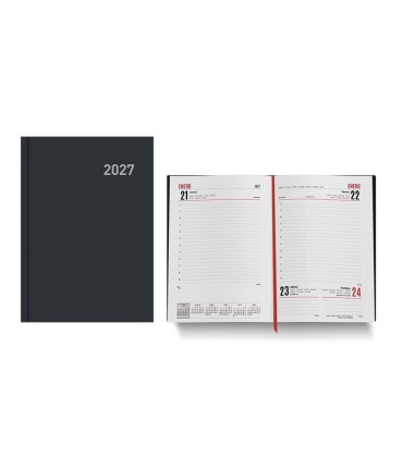 AGENDA PARIS DIA PAGINA 15x21cm NEGRA INGRAF 2027