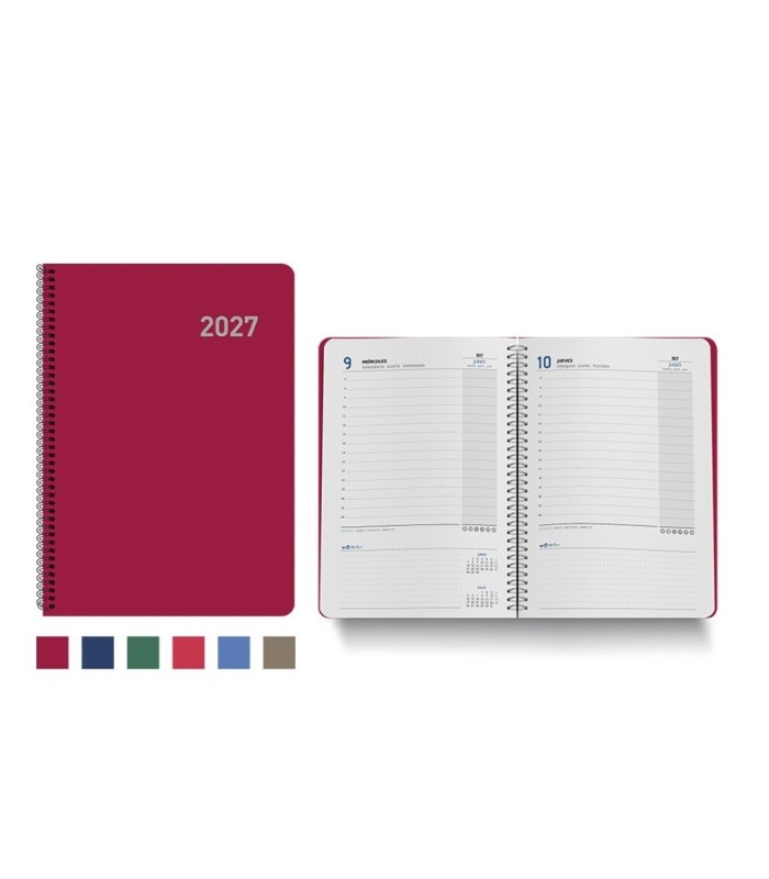AGENDA ROMA DIA PAGINA CON ESPIRAL 15x21cm VARIOS COLORES INGRAF 2027