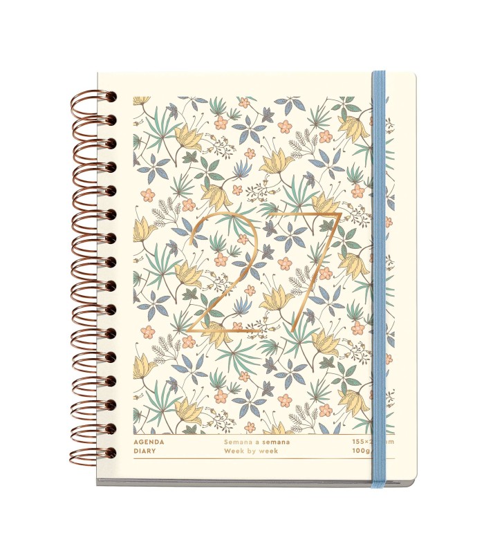 AGENDA PLUS WIRE-O DIA PAGINA CREAM LIBERTY 2027 MIQUELRIUS