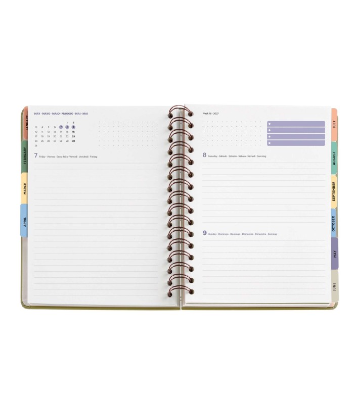 AGENDA PLUS WIRE-O DIA PAGINA CREAM LIBERTY 2027 MIQUELRIUS