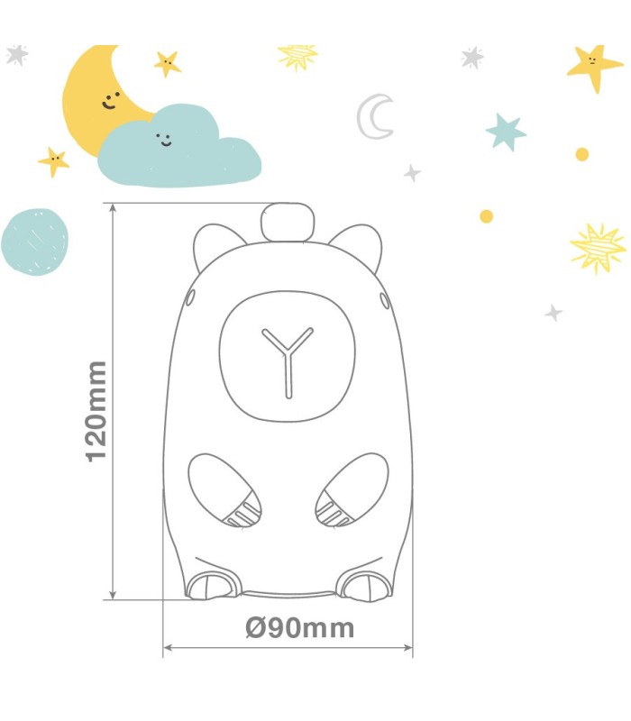 LUZ DE NOCHE INFANTIL LED CAPIBARA 1W GSC LUZ RGB - BATERIA RECARGABLE