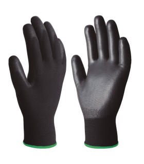 PAR DE GUANTES POLIESTER Y POLIURETANO NEGROS GSC - TALLA 9