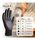 PAR DE GUANTES POLIESTER Y POLIURETANO NEGROS GSC - TALLA 9