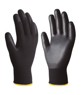 PAR DE GUANTES POLIESTER Y POLIURETANO NEGROS GSC - TALLA 7