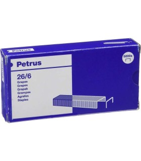 GRAPAS PETRUS 26-6 COBREADAS - CAJA DE 5000 GRAPAS - HASTA 30 HOJAS